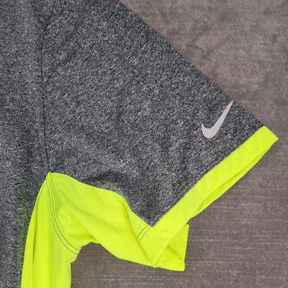 Nike The Hooters & Blowfish Golf Polo Shirt Athletic Fit Gray Neon Green Mens XL - Picture 9 of 11